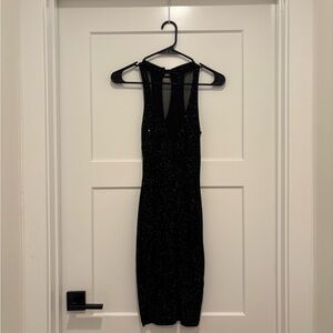 Windsor Black Glitter Backless Dress